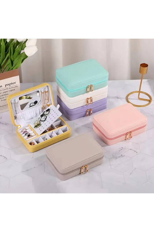 Jewelbox Pembe Aynalı Seyahat Takı Çantası - 2