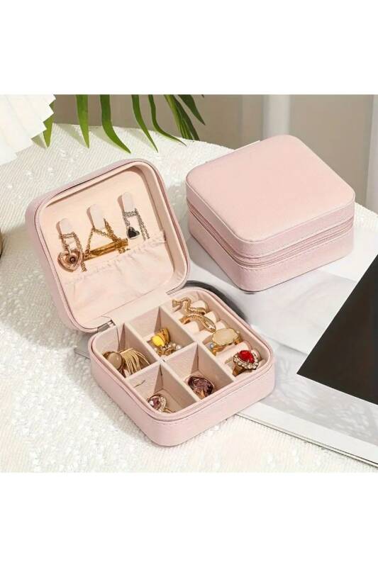  Jewelbox Pembe Seyahat Takı Çantası - 4