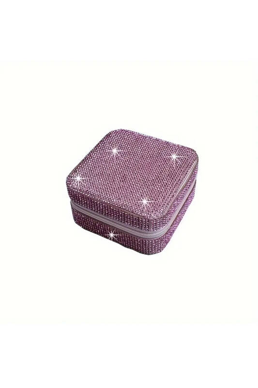 Jewelbox Pembe Taşlı Dikdörtgen Takı Kutusu - 1