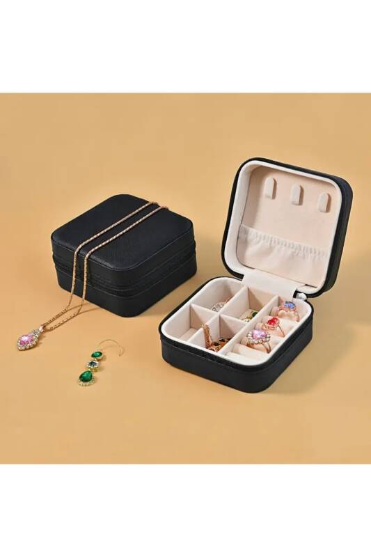 Jewelbox Siyah Minik Seyahat Takı Çantası - 1