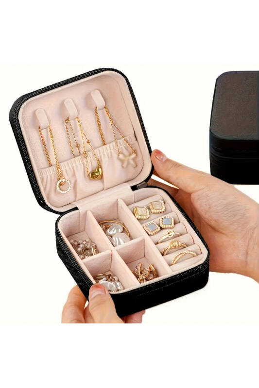 Jewelbox Siyah Minik Seyahat Takı Çantası - 6