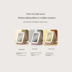 Makeup Bag Aynalı Led Işıklı Katlanabilir Beyaz Makyaj Kutusu - 2