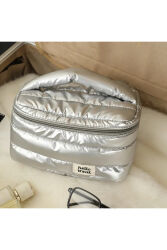 Makeup Bag Silver Büyük Boy Seyahat Makyaj Çantası - 1
