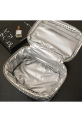 Makeup Bag Silver Büyük Boy Seyahat Makyaj Çantası - 5
